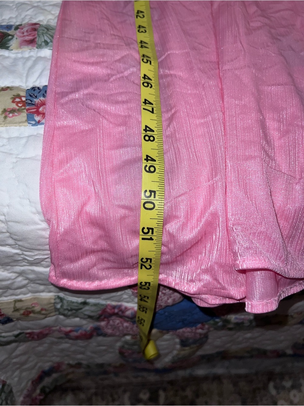 Vintage Pink Sheer Lace Maxi Nightgown Made in USA Large - Picture 8 of 10